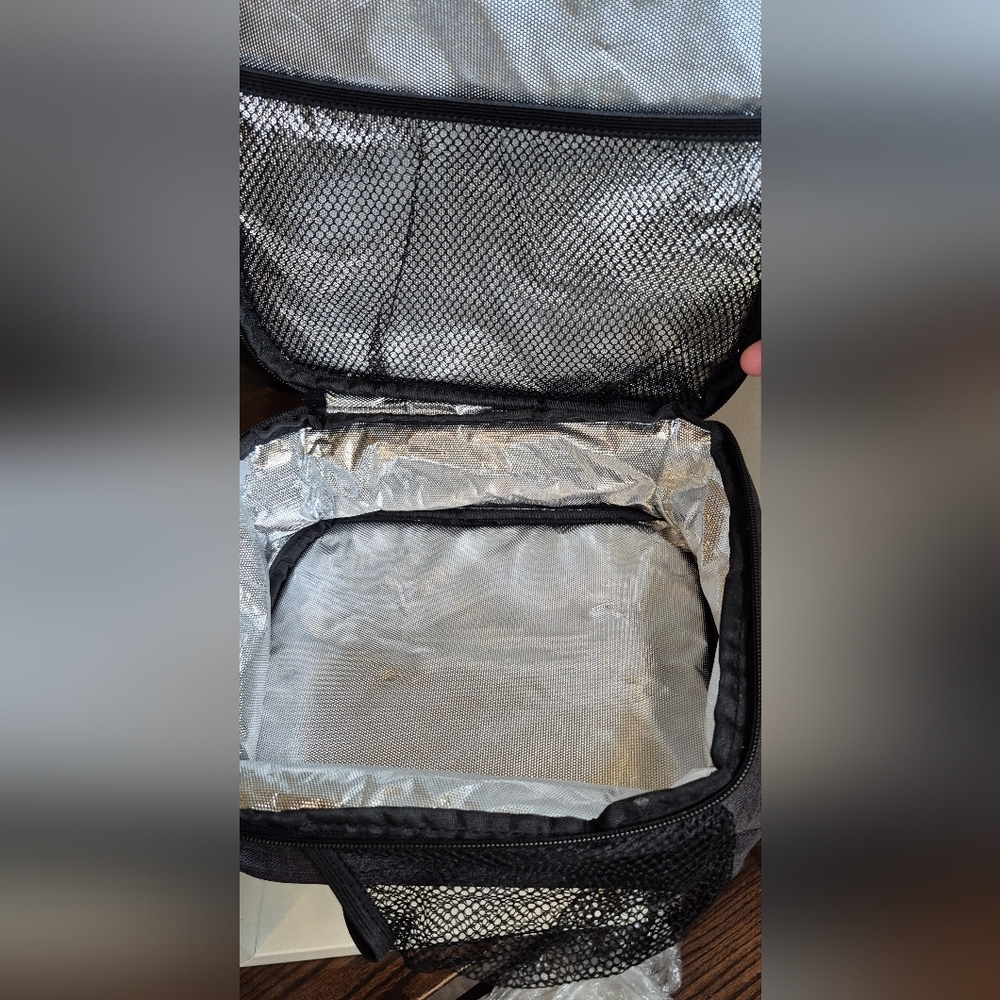 Men's Gray Lunch Bag With Thermo Lining - Picture 7 of 11